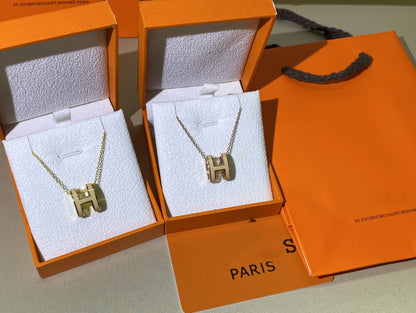 [⭐Spark]HM CLIC YELLOW ENAMEL GOLD NECKLACE