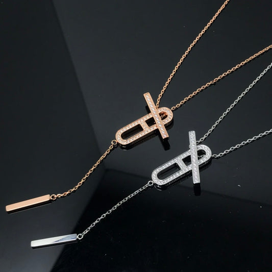 [⭐Spark]HM NECKLACE PLATINUM ROSE GOLD DIAMOND