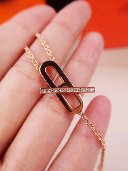 [⭐Spark]HM NECKLACE PLATINUM ROSE GOLD DIAMOND