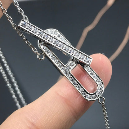 [⭐Spark]HM NECKLACE PLATINUM ROSE GOLD DIAMOND