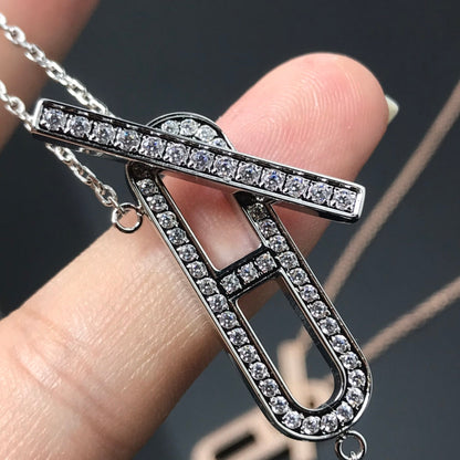 [⭐Spark]HM NECKLACE PLATINUM ROSE GOLD DIAMOND
