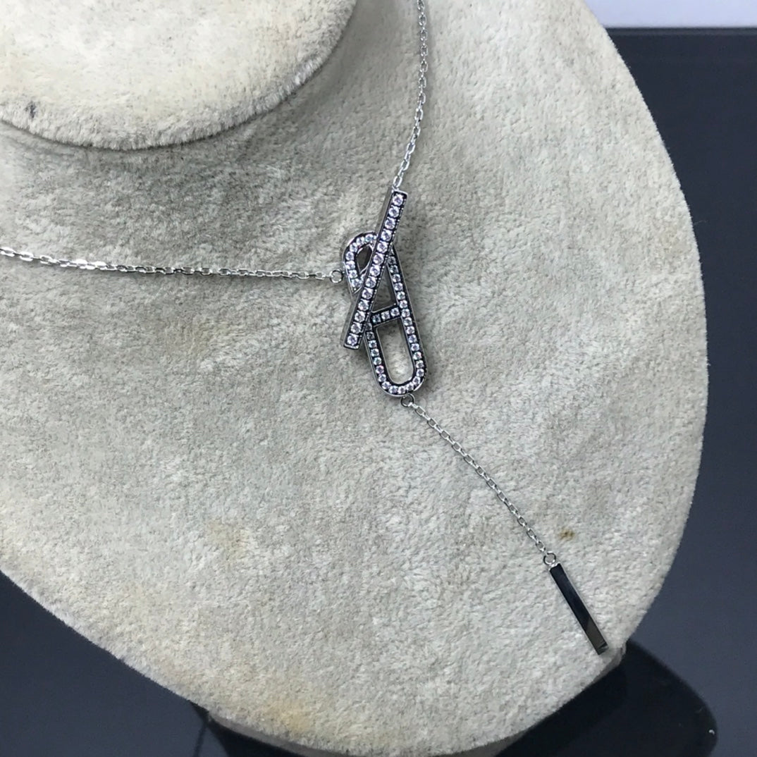 [⭐Spark]HM NECKLACE PLATINUM ROSE GOLD DIAMOND
