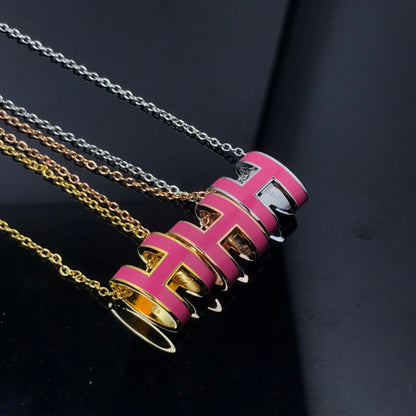 [⭐Spark]H NECKLACE PINK