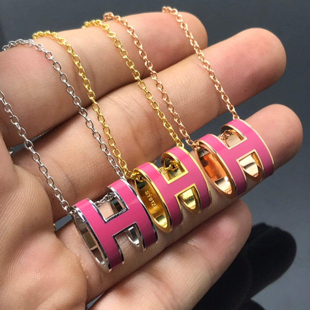 [⭐Spark]H NECKLACE PINK
