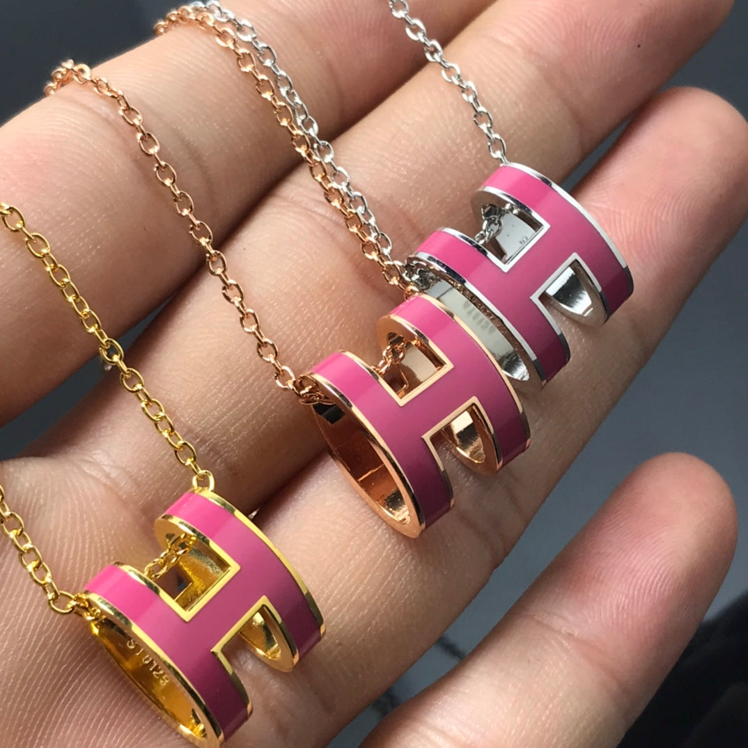[⭐Spark]H NECKLACE PINK