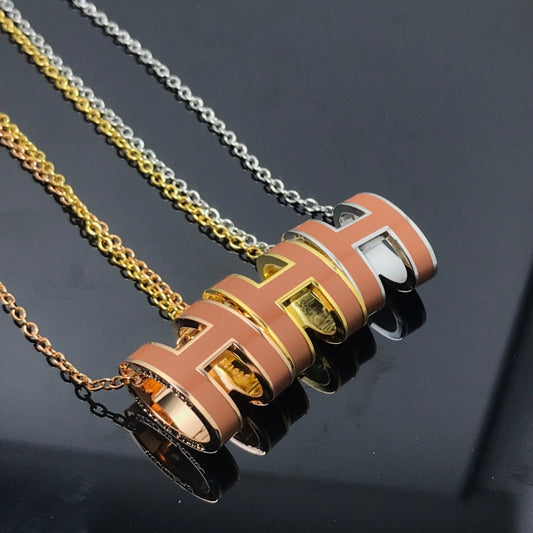 [⭐Spark]H NECKLACE BROWN