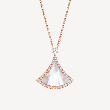 [⭐Spark]DREAM MOP DIAMOND PAVED PINK GOLD NECKLACE