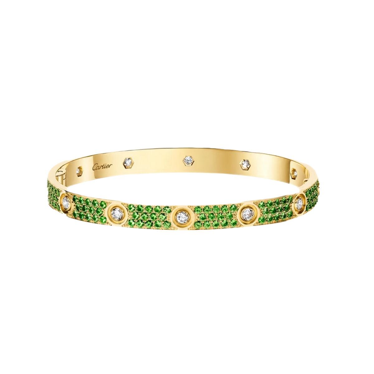 [⭐Spark]2026 PAVE GEMSTONE LOVE BRACELET 6.1MM 10 DIAMONDS