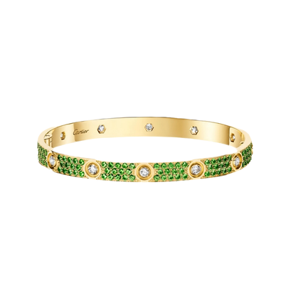 [⭐Spark]2026 PAVE GEMSTONE LOVE BRACELET 6.1MM 10 DIAMONDS
