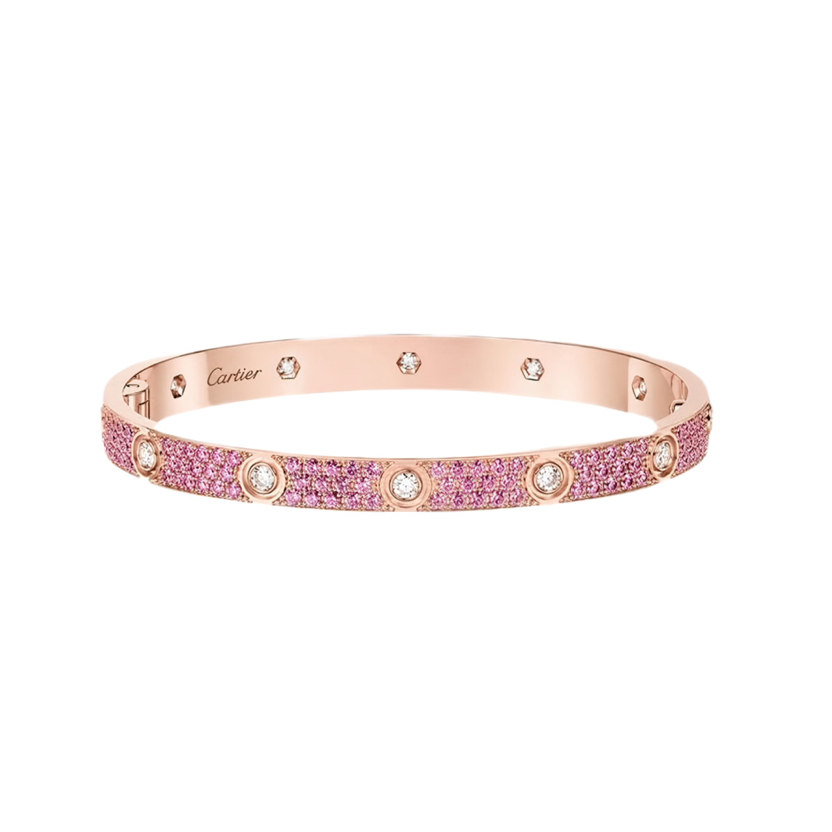 [⭐Spark]2026 PAVE GEMSTONE LOVE BRACELET 6.1MM 10 DIAMONDS
