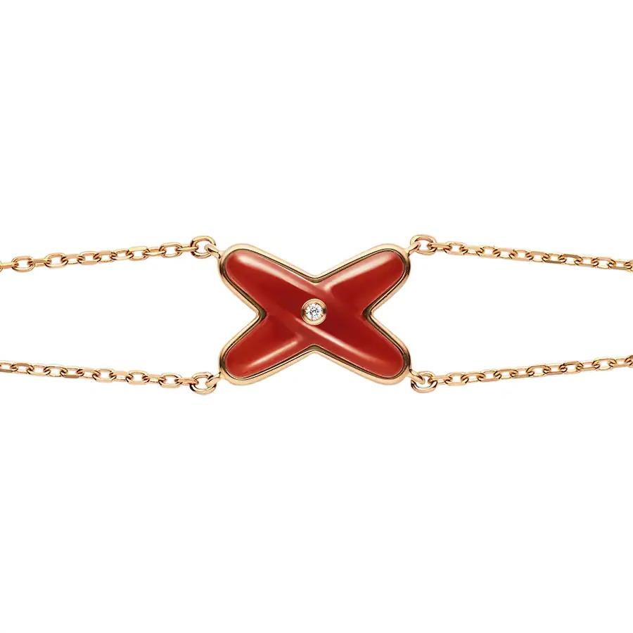 [⭐Spark]JEUX BRACELET CARNELIAN PINK GOLD 1 DIAMOND