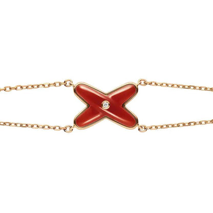 [⭐Spark]JEUX BRACELET CARNELIAN PINK GOLD 1 DIAMOND