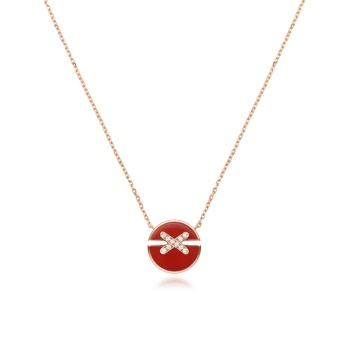 [⭐Spark]JEUX DE ROSE GOLD DIAMOND NECKLACE