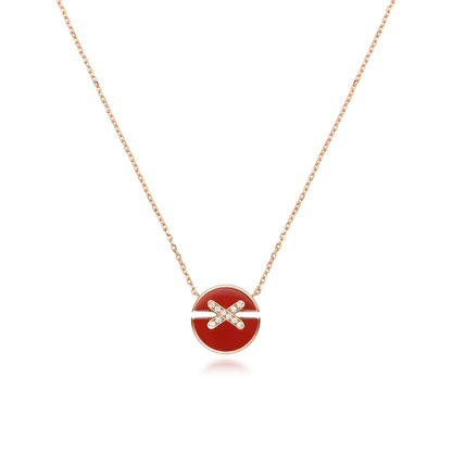 [⭐Spark]JEUX DE ROSE GOLD DIAMOND NECKLACE