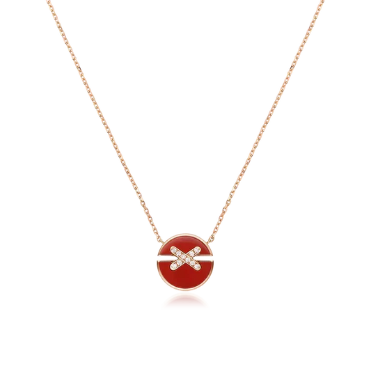 [⭐Spark]JEUX DE ROSE GOLD DIAMOND NECKLACE