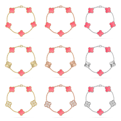 [⭐Spark] CLOVER 5 MOTIFS  PINK MOP BRACELET COLLECTION