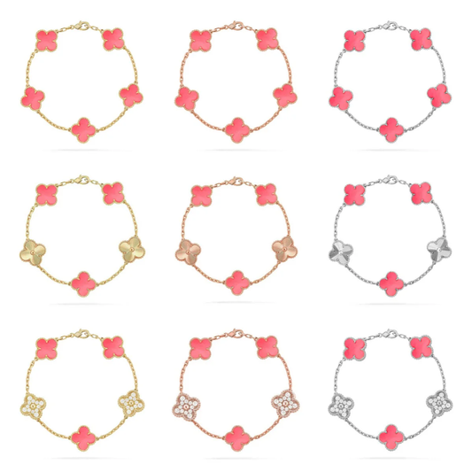 [⭐Spark] CLOVER 5 MOTIFS  PINK MOP BRACELET COLLECTION