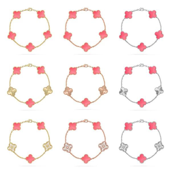 [⭐Spark] CLOVER 5 MOTIFS  PINK MOP BRACELET COLLECTION