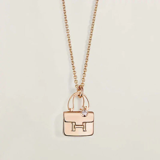 [⭐Spark]AMULETTE PEDANT ROSE GOLD NECKLACE