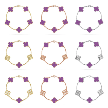 [⭐Spark] CLOVER 5 MOTIF VIOLET BRACELET COLLECTION