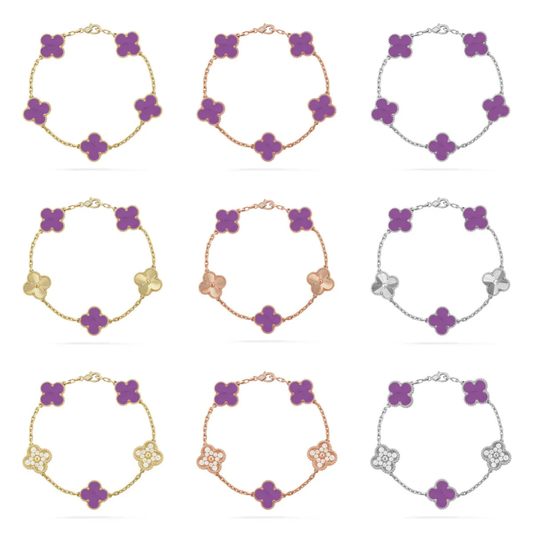 [⭐Spark] CLOVER 5 MOTIF VIOLET BRACELET COLLECTION