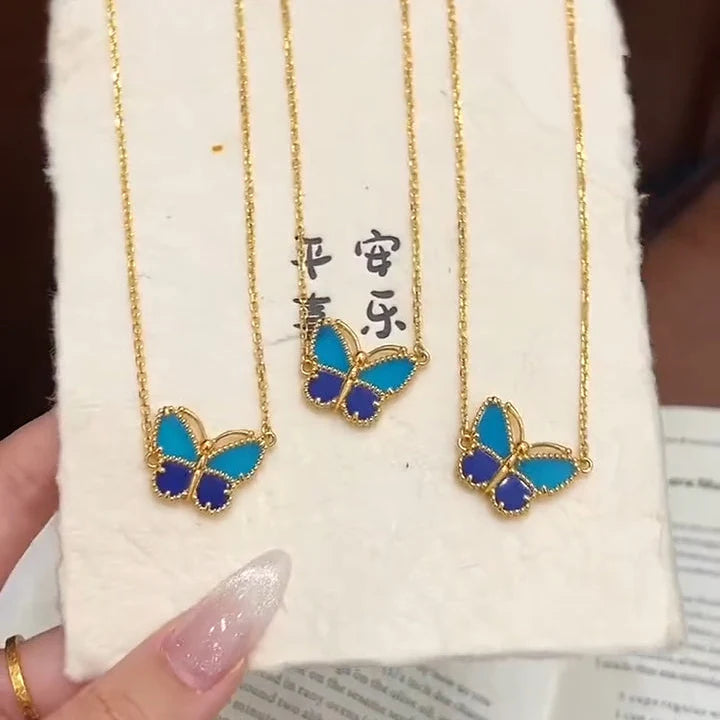 [⭐Spark]  2026 NEW LUCKY BUTTERFLY 1 MOTIFS NECKLACE
