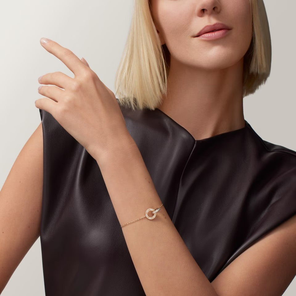 [⭐Spark]LOVE DOUBLE RING FULL DIAMOND BRACELET
