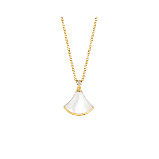 [⭐Spark]DREAM NECKLACE WHITE MOP GOLD 1 DIAMOND