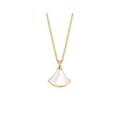 [⭐Spark]DREAM NECKLACE WHITE MOP GOLD 1 DIAMOND