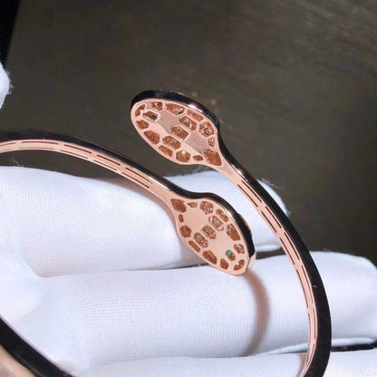 [⭐Spark]SERPENTI BRACELET PINK GOLD MALACHITE DIAMOND DOUBLE SNAKE