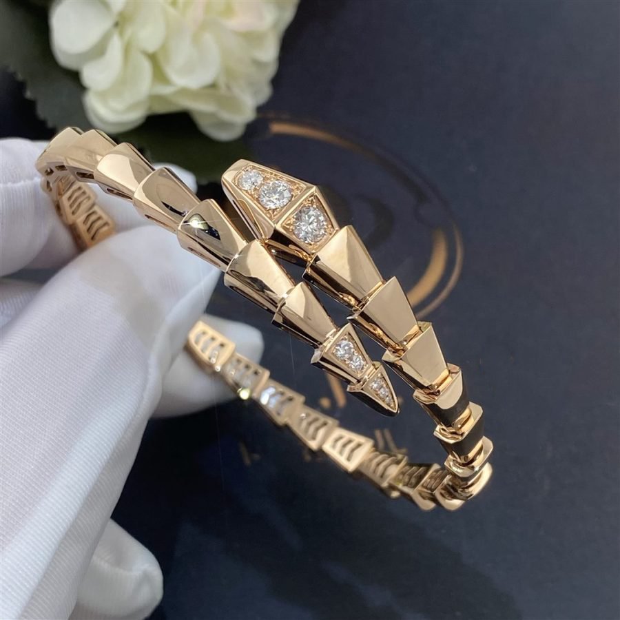 [⭐Spark]SERPENTI BRACELET DIAMONDS PINK GOLD