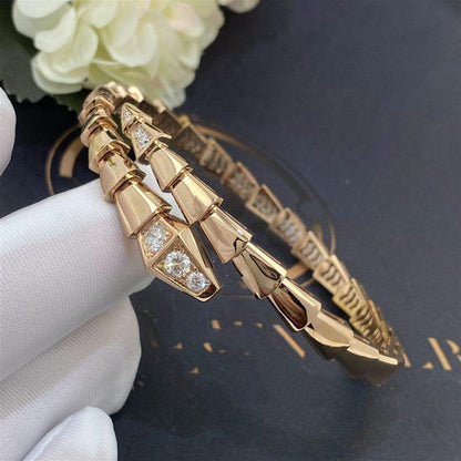 [⭐Spark]SERPENTI BRACELET DIAMONDS PINK GOLD