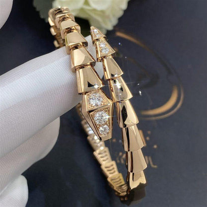 [⭐Spark]SERPENTI BRACELET DIAMONDS PINK GOLD