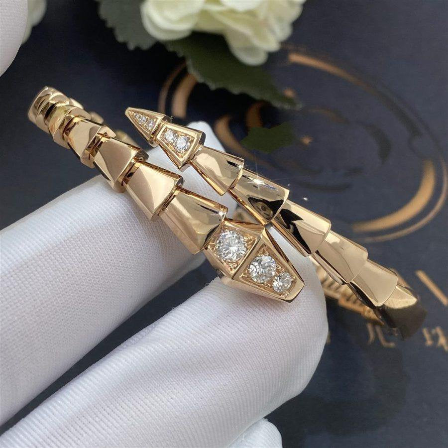 [⭐Spark]SERPENTI BRACELET DIAMONDS PINK GOLD
