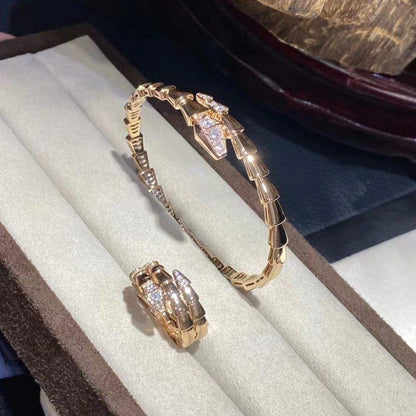 [⭐Spark]SERPENTI BRACELET DIAMONDS PINK GOLD