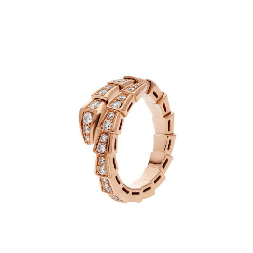 [⭐Spark]SERPENTI RING PINK GOLD DIAMOND PAVED 4MM