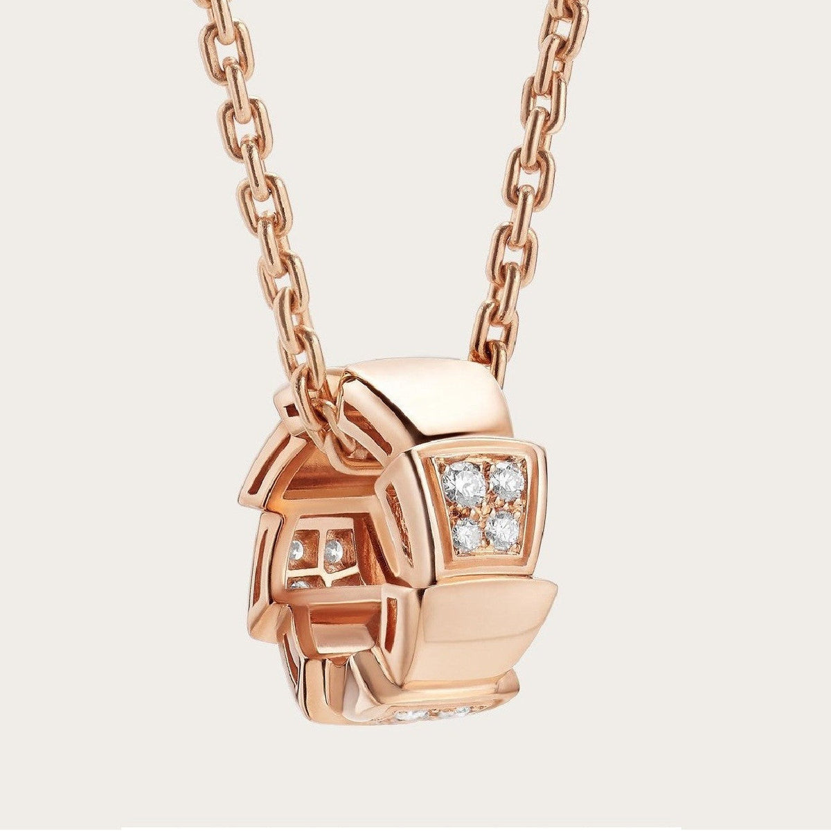 [⭐Spark]SERPENTI PEDANT DIAMOND PINK GOLD NECKLACE