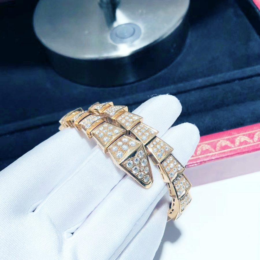 [⭐Spark]SERPENTI BRACELET 8MM PINK GOLD DIAMOND