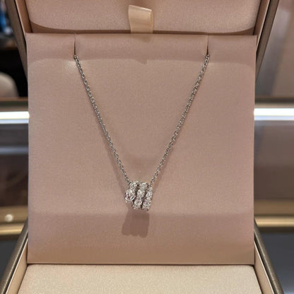 [⭐Spark]SERPENTI  NECKLACE DOUBLE RING DIAMOND