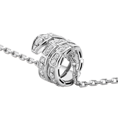 [⭐Spark]SERPENTI  NECKLACE DOUBLE RING DIAMOND