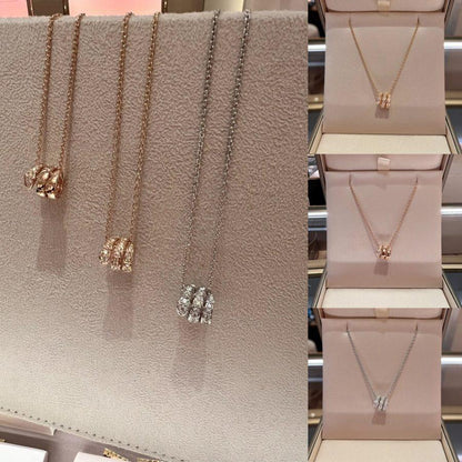 [⭐Spark]SERPENTI  NECKLACE DOUBLE RING DIAMOND