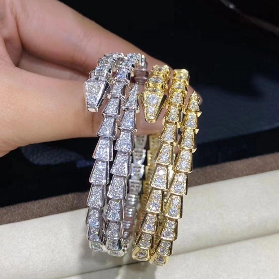 [⭐Spark]SERPENTI BRACELET GOLD DIAMOND DOUBLE ROW