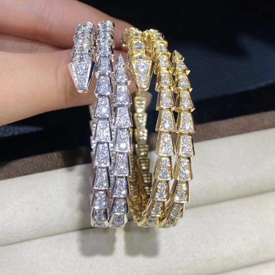 [⭐Spark]SERPENTI BRACELET GOLD DIAMOND DOUBLE ROW