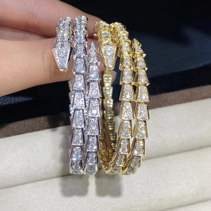 [⭐Spark]SERPENTI BRACELET GOLD DIAMOND DOUBLE ROW