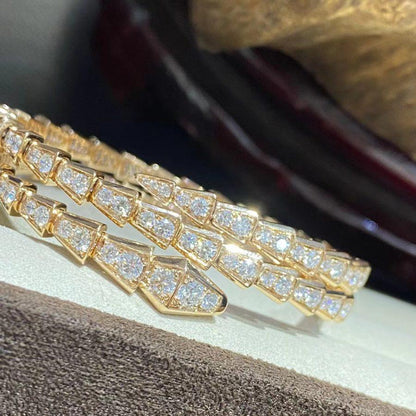 [⭐Spark]SERPENTI BRACELET GOLD DIAMOND DOUBLE ROW