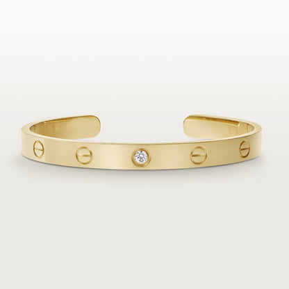 [⭐Spark]LOVE BRACELET 6.1MM 1 DIAMOND OPEN CUFF