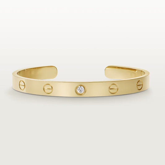 [⭐Spark]LOVE BRACELET 6.1MM 1 DIAMOND OPEN CUFF