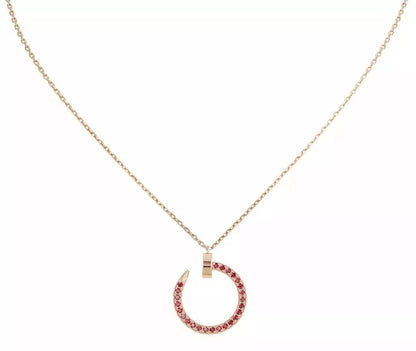 [⭐Spark]JUSTE NECKLACE GOLD RED DIAMONDS
