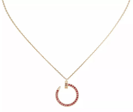 [⭐Spark]JUSTE NECKLACE GOLD RED DIAMONDS