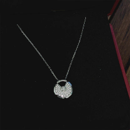 [⭐Spark]AMULETTE SILVER FULL DIAMOND NECKLACE